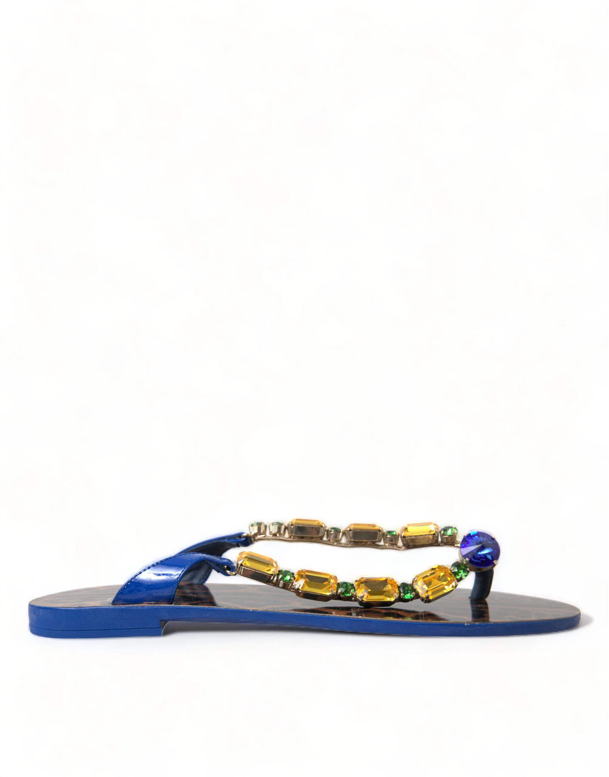 Schmuck-String-Sandalen mit Leopardenmuster