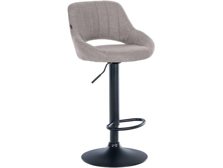 CLP Barhocker Stoff Grau, Metall, 47x85x48 cm, Esszimmer, Barmöbel, Barhocker