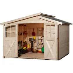 Weka Gartenhaus 323 / Gerätehaus 19 mm 299 x 194 cm naturbelassen - 50 % Rabatt auf Dacheindeckung