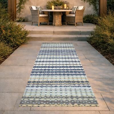 Addison Rugs Machine Washable Indoor/ Outdoor Stripe Lea Chantille Rug