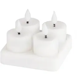 LED-Teelichter mit Timer, aufladbar, 4 cm Ø, 4 Stück