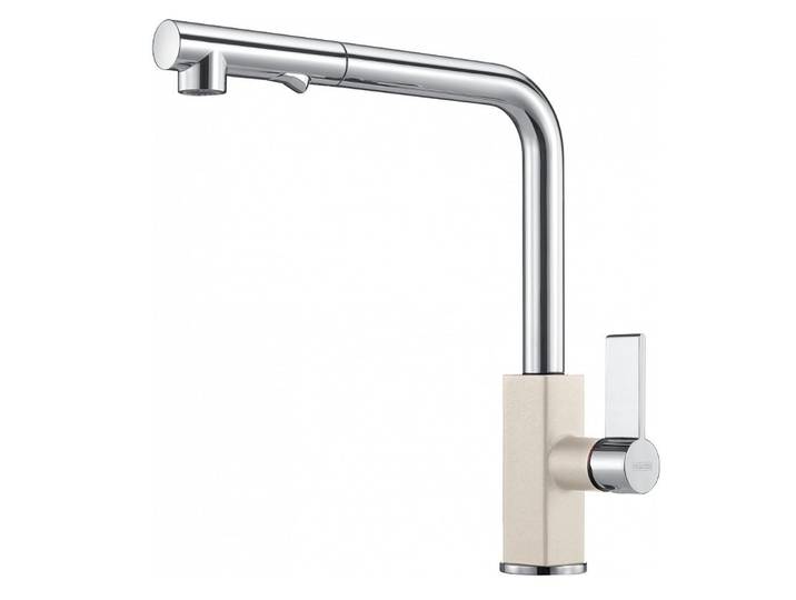 FRANKE Spültischarmatur Wasserhahn Küche Chrom/Kaffee Hochdruck L-Auslauf Brausefunktion