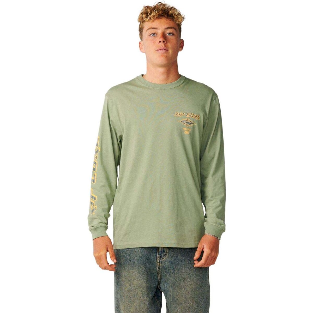 RipCurl Fade OUT Icon Long Sleeve Tee sage (3396) L 0BQMTE-3396-L
