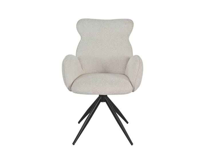 Chaise repas pivotante auto-return chenillé beige