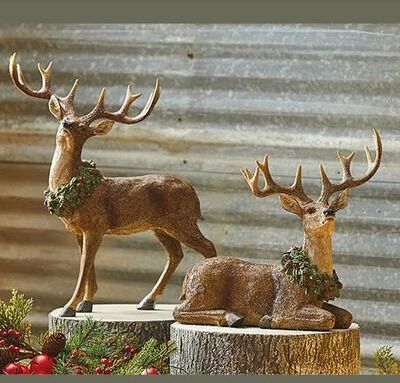 Raz Imports, Inc Holiday Deer Sculptures Brown Set of Two, Set of Two, Brown