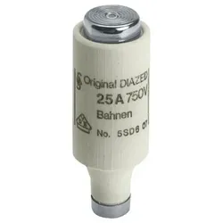 Siemens 5SD606 DIAZED-Sicherungseinsatz 750V Gleichstrom-Bahnanlagenschutz Charakteristik flink  - 5 Stück