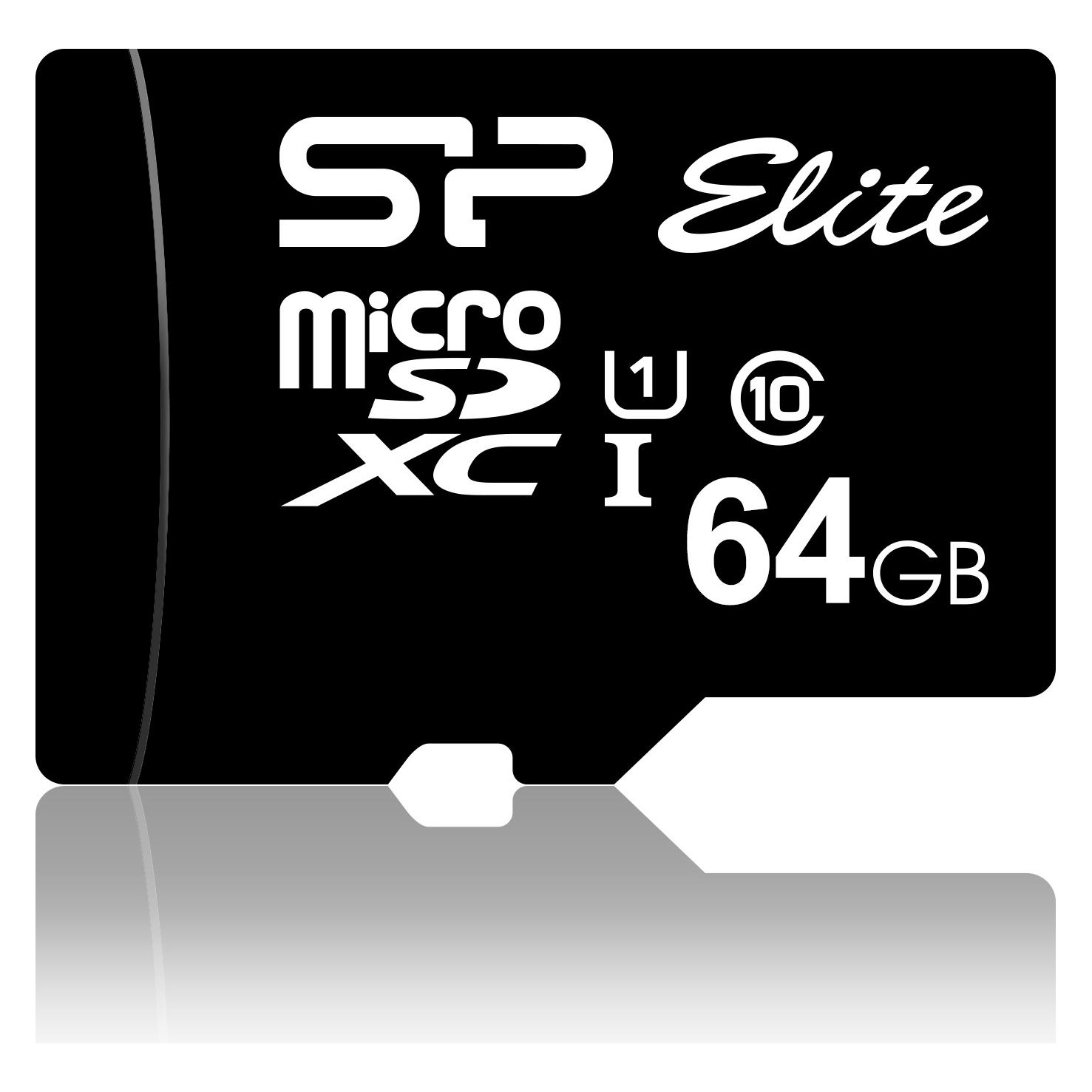 Silicon Power Elite UHS-I 64GB microSDXC Ad. SP064GBSTHBU1V10SP (64 GB, microSDXC, U1, UHS-I) (SP064GBSTXBU1V10SP)
