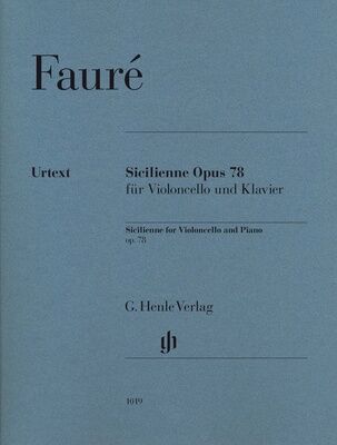 Henle Verlag Fauré Sicilienne op. 78 Cello