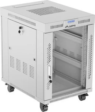 Lanberg 19" 15U 600x800 freistehender LCD-Schrank Glastür gr
