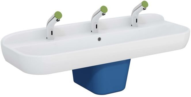 VitrA Sento Kids Waschtisch 7353B003-1742 125x40cm, 3 Hahnlöcher, weiß hochglanz, mit Überlauf