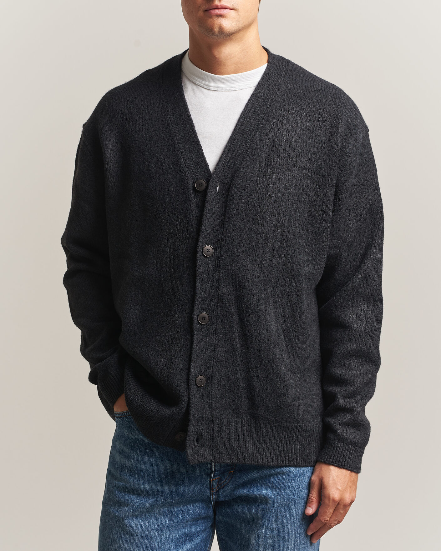 KnowledgeCotton Apparel Knitted Cardigan Black men M Sort
