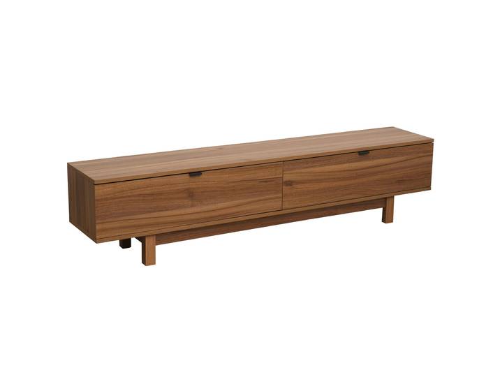 Oviala - Meuble TV effet bois 160cm