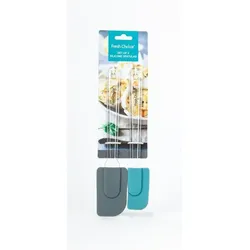 6x FreshChoice Teigschaber 2er-Set türk./grau, Backutensilien, Grau, Türkis