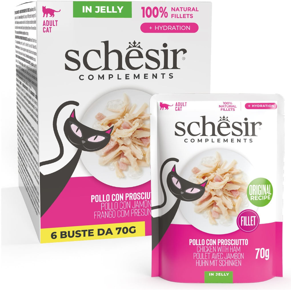 Schesir Cat Complements Busta Multipack 6x70G POLLO CON PROSCIUTTO