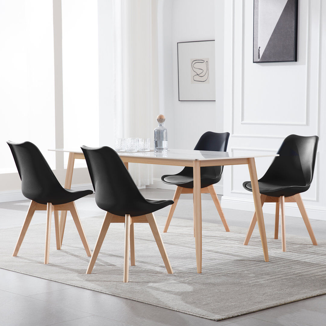 Norden Home 48cm H Upholstered Side Chair Black 82cm H X 42cm W X 42cm D