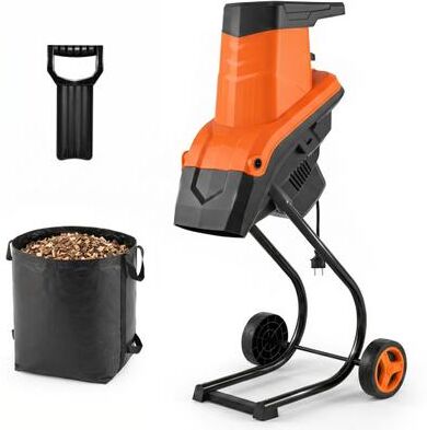 Costway 15-Amp Electric Wood Chipper Shredder Mulcher with 1.8 Inch Max Cutting Diameter-Orange