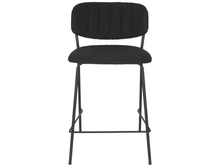 Barhocker Jolien 2er-Set - Schwarz - Schwarz Bouclé - Luxusbetten24