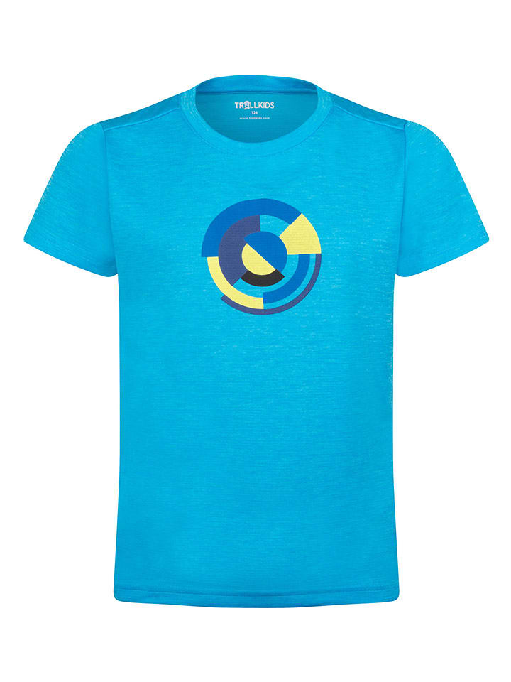 Trollkids Shirt "Sognefjord T" in Blau - 140