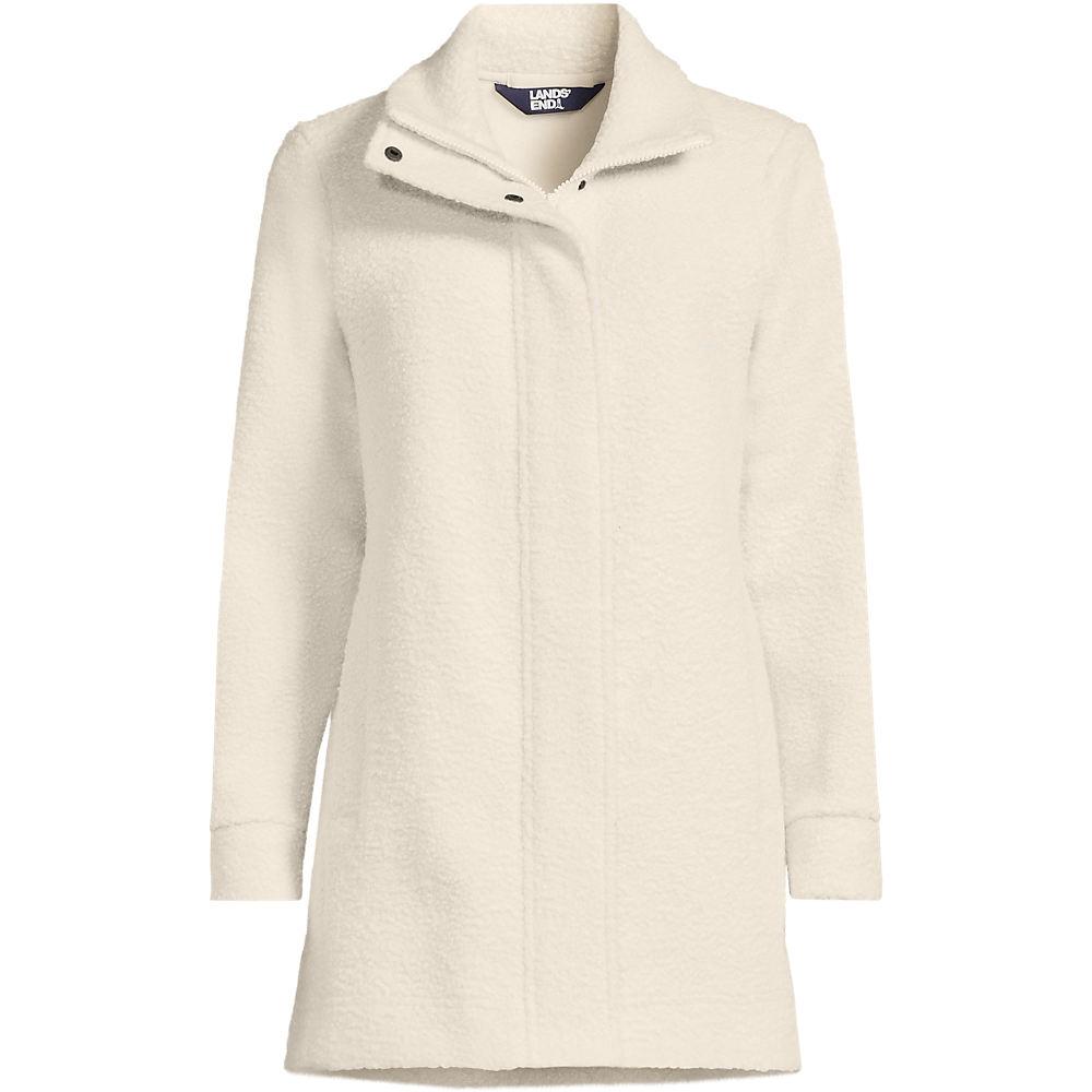 Bouclé-Jacke in Petite-Größe, Damen, size: petite, Elfenbein, Polyester, by Lands' End