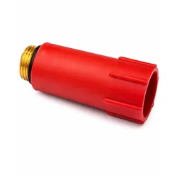 BADfabrik24 Baustopfen mit MS-Gewinde DN 15 (R 1/2), rot = Warmwasser