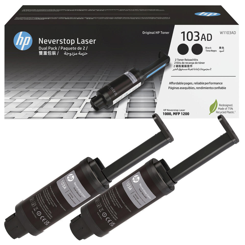 HP Inc. HP Original Toner 103AD (W1103AD) 2xBK Schwarz