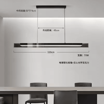 Inspire Picks Modern Long Glass Pendant Light Elegant Kitchen Island & Dining Room Chandelier 120cm cold White No Remote