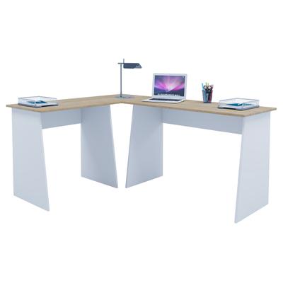 Schreibtisch VCM "Holz Eckschreibtisch Winkeltisch Masola", braun (weiß, sonoma, eiche), B:135cm T:105cm, Tische, Schreibtisch