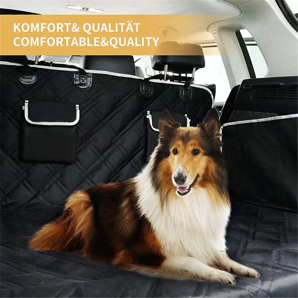 INF Housse de siège arrière noire pour voiture - Protection imperméable et anti-rayures pour animaux