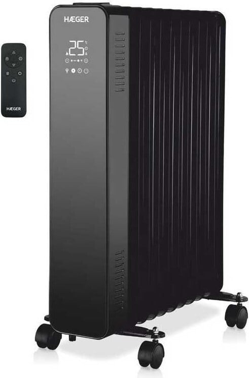 Haeger Digital XI Elektrische Olieradiator met LED-display, Zwart