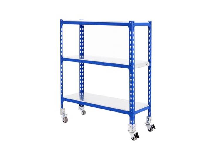 Simonrack Schwerlastregal, Lagerregal, 97,5x100x40 cm, Metallregal, Kellerregal, Biegestelle 75 kg, 3 Fachböden, Blau/Verzinkt - Simonclick