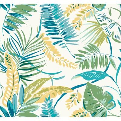 York Wallcoverings Tropical Toss Aqua & Yellow Wallpaper