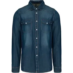 Kariban Herren Denim Hemd langarm K519 blue jean 3XL