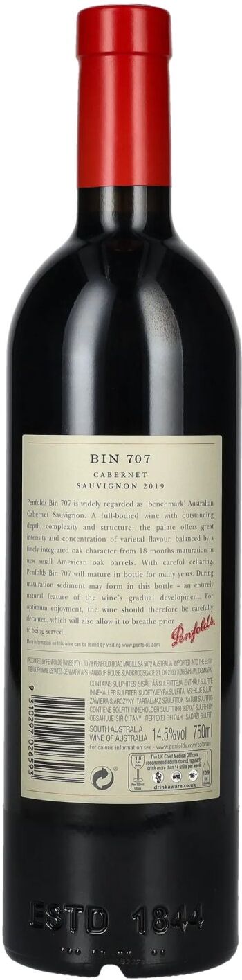 Penfolds BIN 707 Cabernet Sauvignon 2019 14,5% Vol. 0,75l