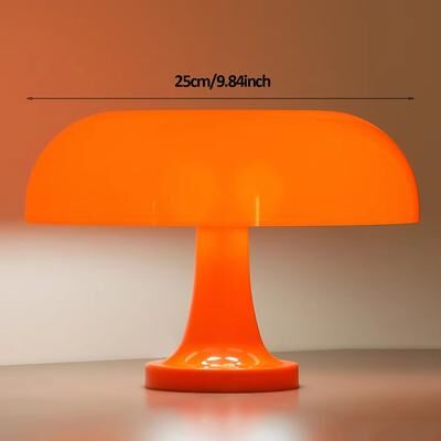 Inspired Finds Classic Mushroom Table Lamp Modern Bauhaus Bedside Light & Danish Designer Decorative Lamp orange 25cm 9.84in usb Plug