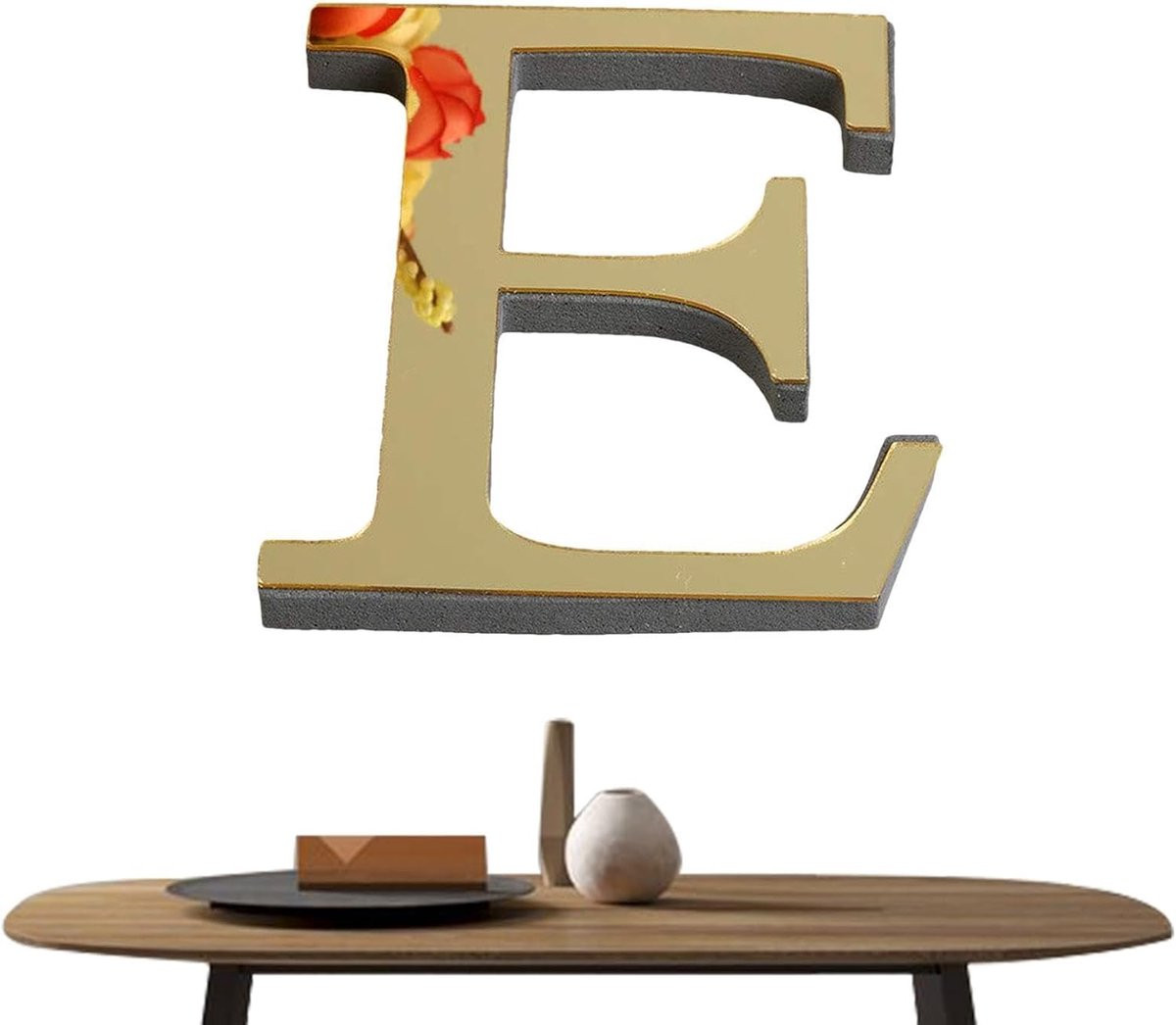 Zelfklevende 3D Acryl Spiegelletters A-Z voor Wanddecoratie - Licht goud
