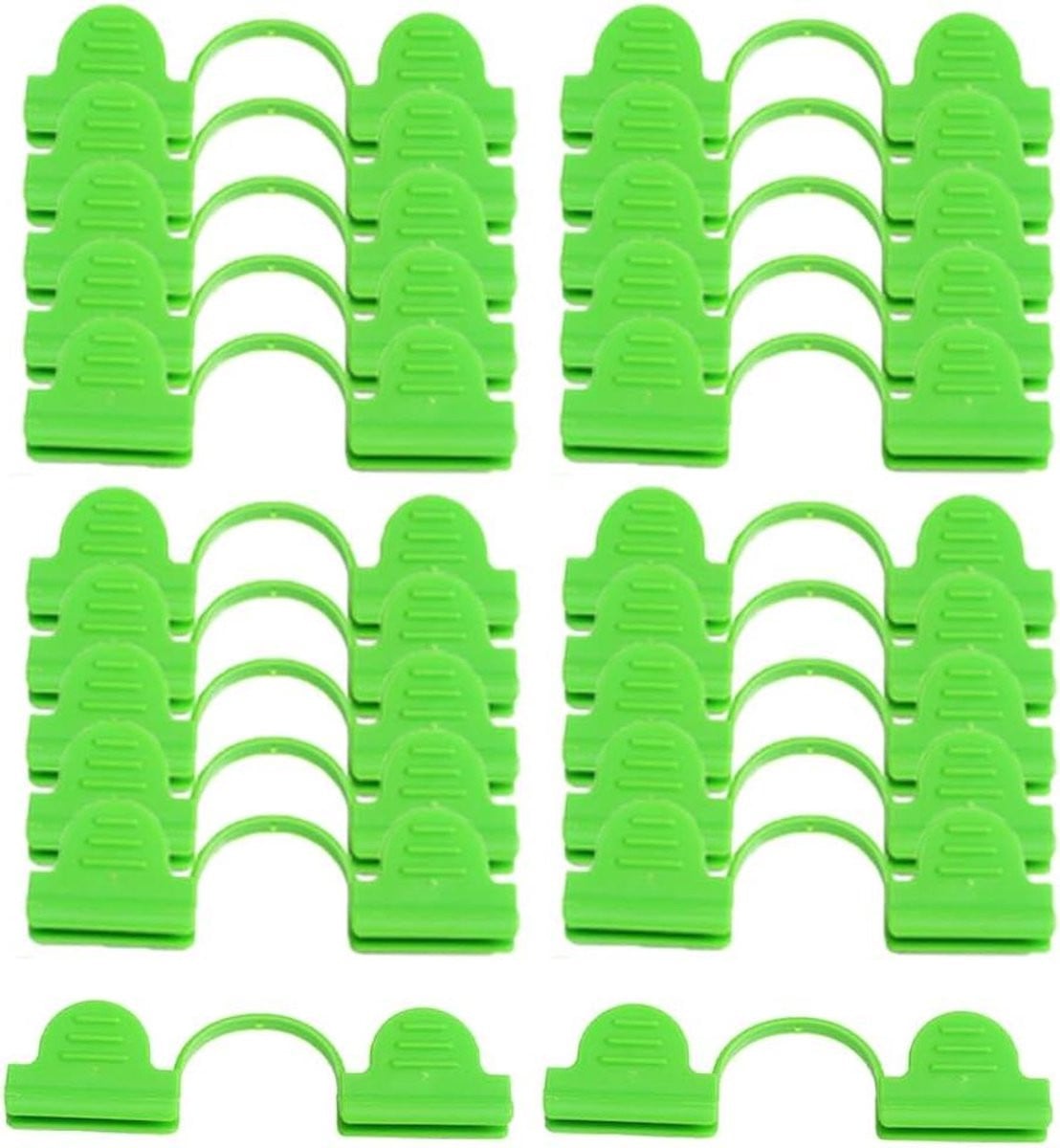 10 stuks Kasklemmen Dubbele Kop - Groene Kas Clips voor Tunnel Hoepels - Antislip Dubbele Grip voor Tuinieren
