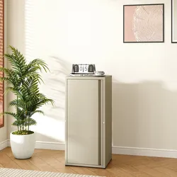 Metallschrank Burlöv Stahl Kamelfarben [en.casa]