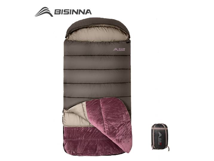 BISINNA XL Camping hiver sac de couchage léger ample élargir longue taille sac de couchage pour adulte repos voyage randonnée en plein air pêche