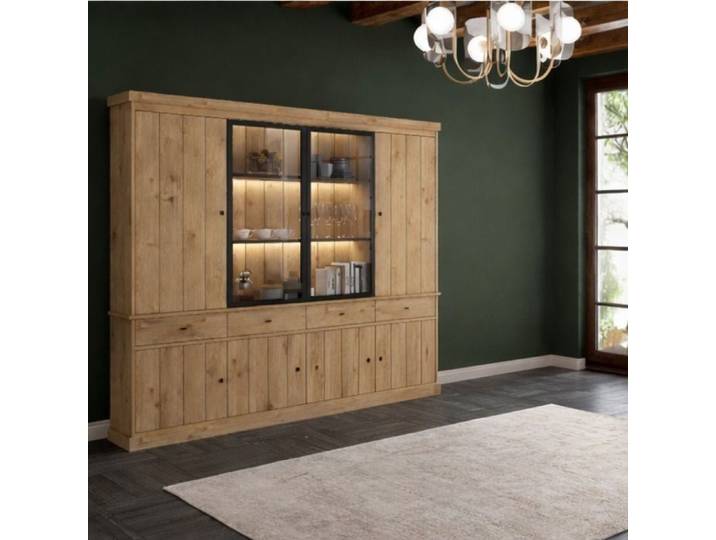 Vaisselier en bois 4 portes dont 2 vitrées VALENTINE
