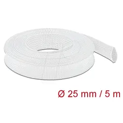 DELOCK 20696 - Geflechtschlauch dehnbar 5 m x 25 mm weiß