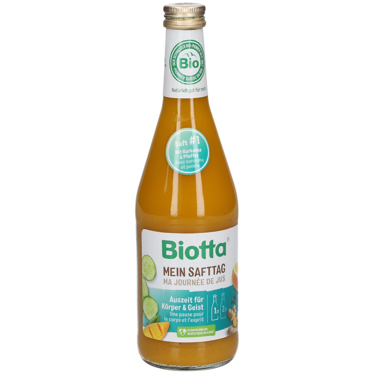 Biotta Mein Safttag 1 Mango-Gurke Saft 500 ml