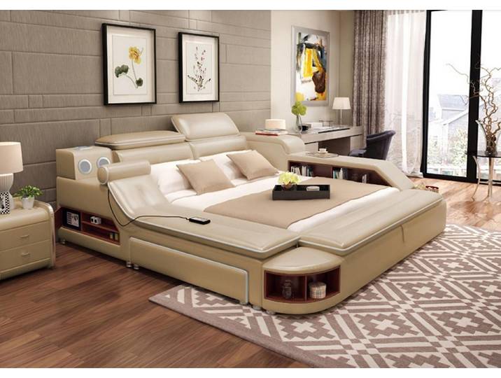 Xlmoebel Multimediabett Multifunktionsbett mit USB-Soundfunktion und modernem Design (Multifunktionsbett, Multifunktion Bett), Hergestellt in Europa
