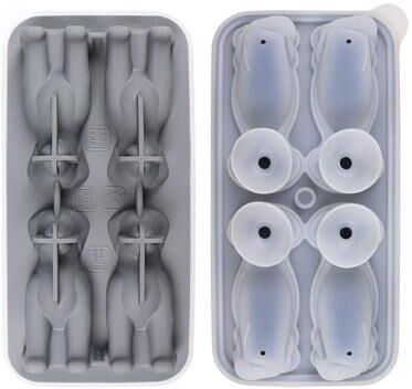 Everyday Crate Dog Shaped Silicone Ice Cube Tray For Whiskey, Cocktails & Creative Desserts grey