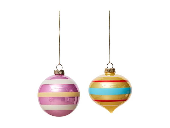 OYOY Boule en verre Christmas Mushroom No. 1, lot de 2 Multi