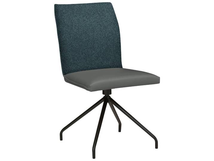 Moderano Stuhl, Graublau, Metall, Textil, Rundrohr, 49x91x60 cm, Stoffauswahl, Typenauswahl, Sitzfläche 360° drehbar, Esszimmer, Stuhl, Esszimmerstühle