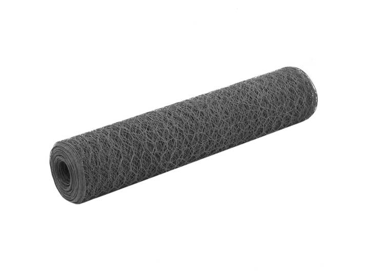 vidaXL Drahtzaun Stahl mit PVC-Beschichtung 25x0,75 m Grau