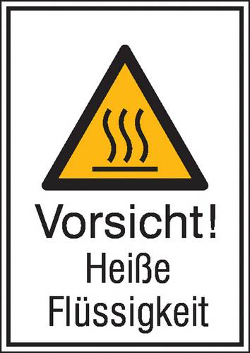 Warn-Kombischild Vorsicht! Heiße Flüssigkeit Folie selbstklebend (B x H) 131mm x 185mm ISO 7010 1St.