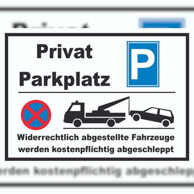 HB-Druck Privat Parkplatz Schild A4 Rückseite selbstklebend