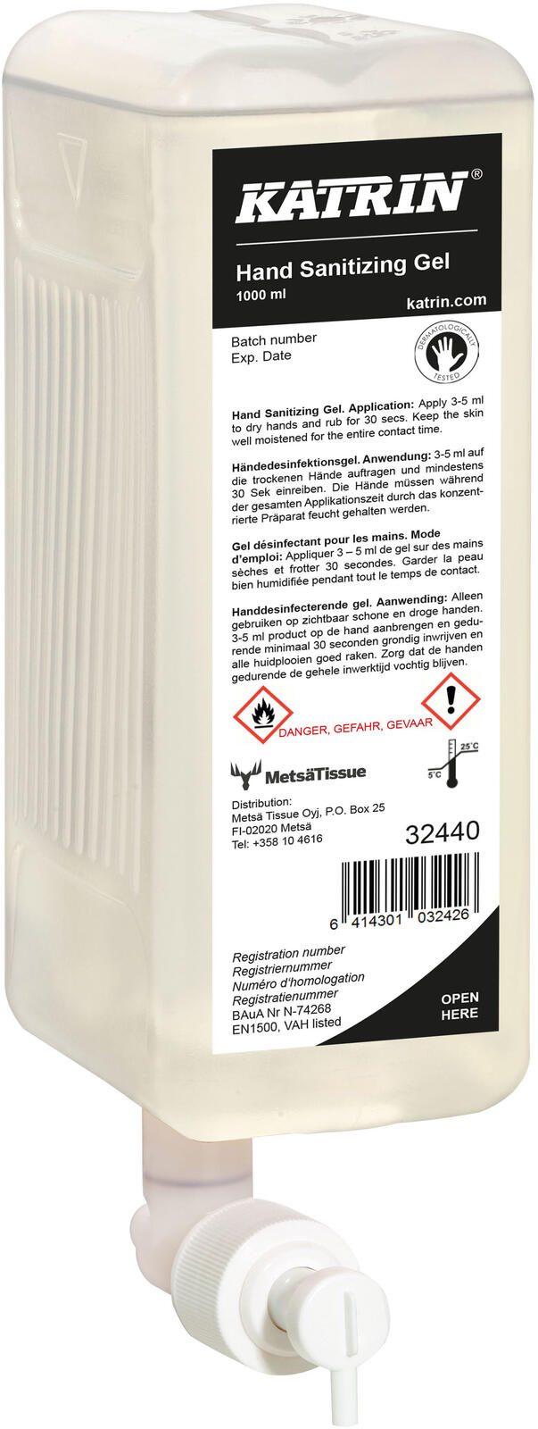 KATRIN Händedesinfektionsgel 1,0 l 32440