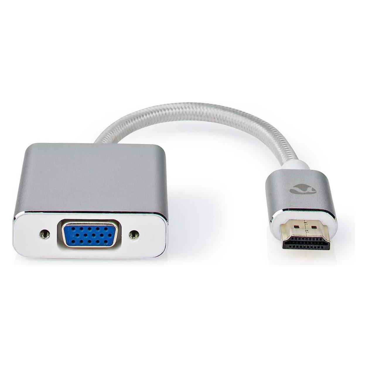 Nedis VGA-Adapter | HDMI Stecker | VGA Buchse | Vergoldet | Gerade | Aluminium | Silber | Verpackun (VGA) (CCTB34900AL02)
